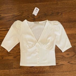 Ruched White Top